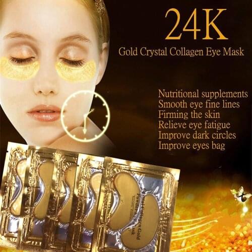 24k Gold Crystal Collagen Under the Eyes Dark Circles/Mask Anti Aging/Puffiness Moisturizing Eye Patch Eye Pads