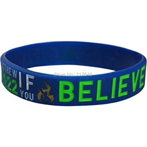 30pcs Bible Verse Believe wristband silicone bracelets free shipping by ePacket A