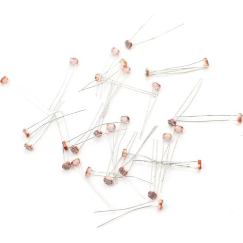 30PCS X GL5516 LDR Light Dependent Resistor LDR 5MM Photoresistor Photoconductive Resistance For Arduino