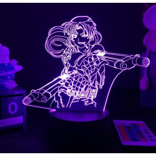 3D Anime Lamp Black Lagoon Night Light Revy Figure for Bedroom Decor Gift Nightlight Anime Table 3d Lamp Revy Black Lagoon