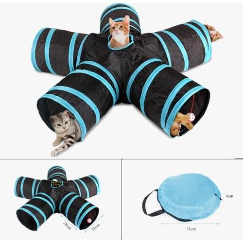 5/4/3Holes Pet Cat Tunnel Funny Toys for cats Foldable Cat Toys Interactive Cat Rabbit Animal Play Games Tunnel Chat Pet Product