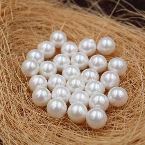 20pcs/lot Natural Shell Pearl Beads 3 4 5 6 7 8 9 10 12 14 16 18mm Handmade Round Loose Beads With Half Hole DIY Jewelry Making
