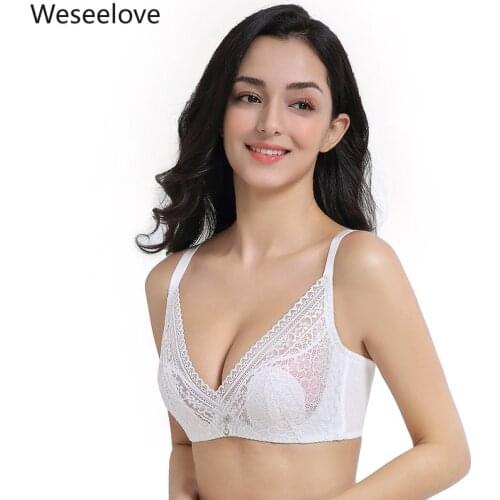 Weseelove Underwear Women Plus Size Bra Soft Rim Breathable Sexy Lingerie Gathered Womens Bra for Girls Free Shipping Bra B03-1