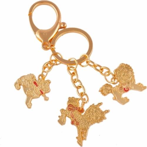 Feng Shui Three Celestial Guardians W Sword, Lasso,hook Key Ring Keychain Brass Keychains W1131