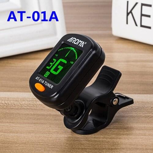 Guitar Tuner Rotatable Clip-on Tuner LCD Display Electronic Tuner for Chromatic Acoustic Guitar Bass Ukulele Black Guitar Parts