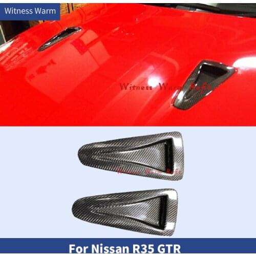 Front Bumper hood side air vent cover Carbon Fiber Air outlet Duct Vent For Nissan GTR GT-R R35