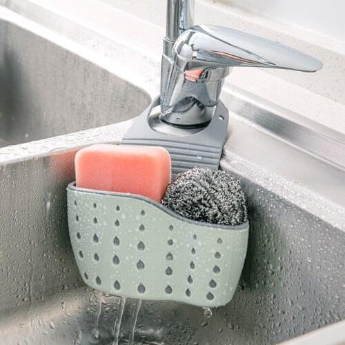 Kitchen Drain Basket Adjustable Sponge Holder Draining Rack Sink Sponge Holder Kitchen Storage Shelf Sink Holder Storage Tools