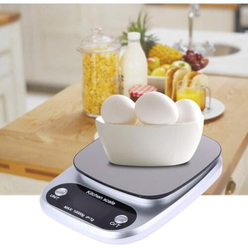 Kitchen Scales Food Baking Weight Digital LCD Electronic Weighing Scale 10kg(silver)
