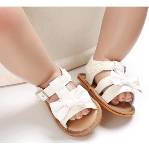 Summer Baby Girls Bow PU Leather Soft Bottom Toddler Sandals 0-18 M