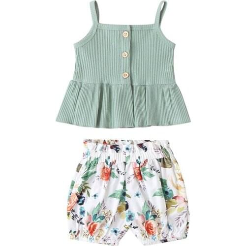 Summer Girls' Lovely Suit + Two Piece Shorts Baby Girl Clothes Girl Clothing Set Kids 2021 new 30