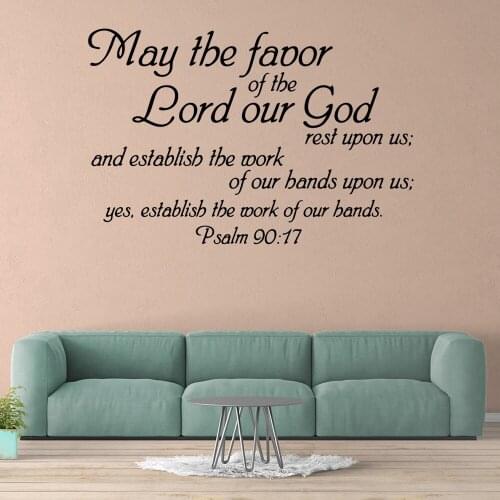 Hot Sale May the favor of the lord our God Home Decorations Pvc Decal Waterproof Wall Decals Home Decoration Accessories