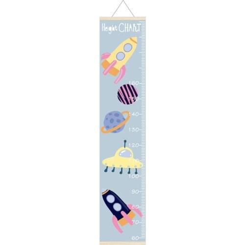 M17D Cartoon Print Baby Child Height Measure Ruler Kids Growth Size Chart Removable Height Chart for Kids Measuring Room Home