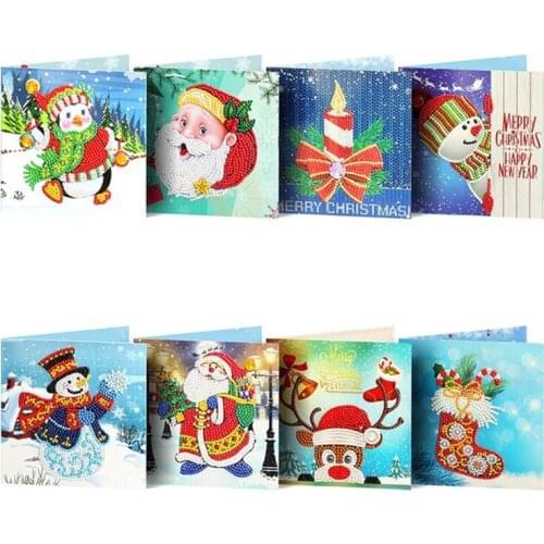 5D DIY Diamond Painting Kit Greeting Cards Christmas Birthday Gift Embroidery Mosaic For Kids Family Handwork Joy Craft