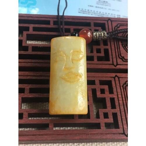 Natural hetian jade A HandCarved jadeite jade white jade pendant jade necklace jewelry necklaces men women jewelry