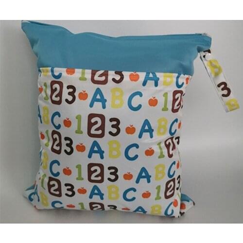 Newest Baby Waterproof Wet Bags Diaper Bag Cloth Nappy Bags Swimsuit Bag Patterns Printed WetBag for Cloth Diapers (50pcs/lot)