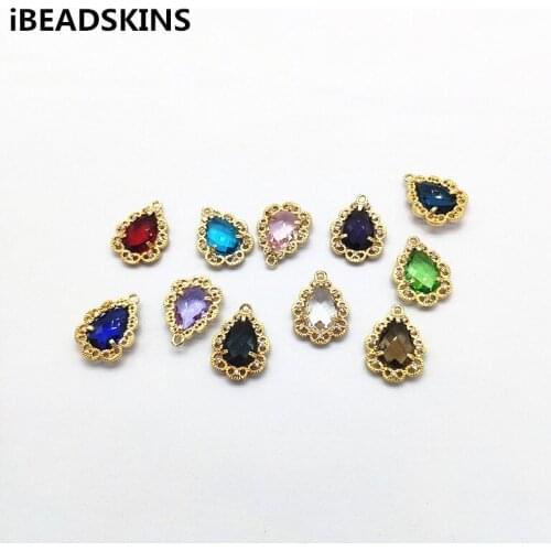 New arrival! 19x15mm 50pcs Crystal glass Drop shape charm for Jewelry Findings Earrings parts,hand Made Earrings Jewelry DIY