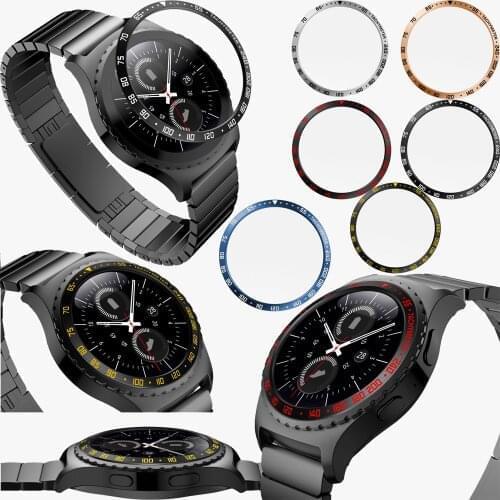 New fashionstyle Applicable To Samsung Gear S2 SM-R720 Classic Watch Case Sticker Cover Anti-scratch Protection Steel Ring Bezel