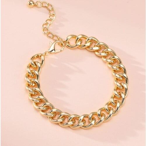 ORNAPEADIA Fashion Bracelet for Women Retro Alloy Punk Thick Chain Egirl Jewelry Bracelet Female Wholesale