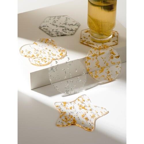 Ins Popular Cute Kitchen Accessories Acrylic Smart Cup Coaster Heat-Resistance Table Placemats individuales de mesa