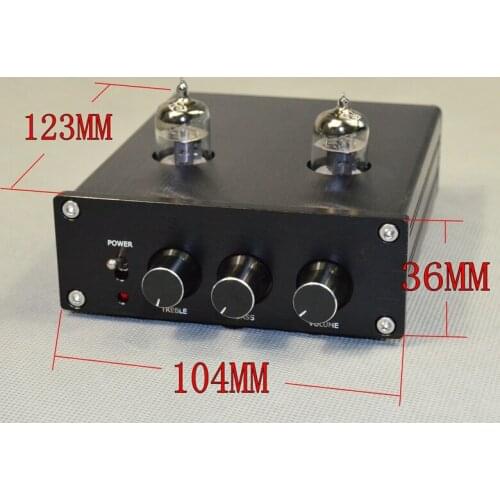 Latest HiFi 6J1 Vacuum Tube Preamplifier Stereo PreAmp Digital Treble Bass Tone Control
