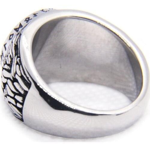 Drop Ship Size 7~13 Cool Thor Hammer Ring 316L Stainless Steel Jewelry Fashion Fashion Gold Letters Mans Ring