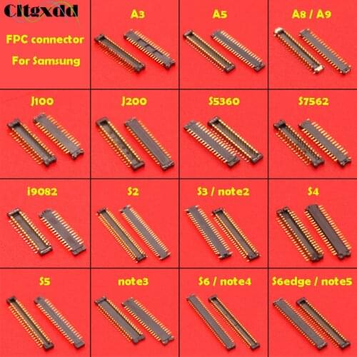 Cltgxdd 1pcs LCD Display Screen FPC Connector For Samsung A3 A5 A8 A9 J100 J200 Note2 Note3 Note4 Note5 S3 S4 S5 S6 edge