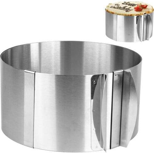 Adjustable Mousse Ring Mold Stainless Steel 3D Round Cake Pastry Baking Decorating with Scale Silver Cake Tools Kitchen Bakeware