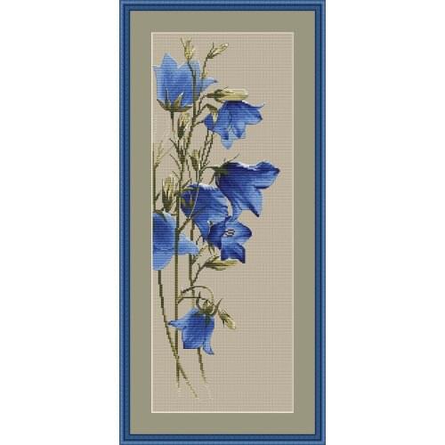 Blue bell flower Linen fabric Cross stitch kits Cross Stitch Kit Packages Counted Cross-Stitching Kits Cross stich Painting Set