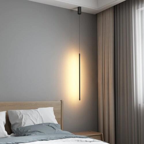 Modern Led Pendant Lights Minimalism Line Hanging Lamp For Living Room Bedroom Nordic Home Decor Luminaire Black Loft Hanglamp