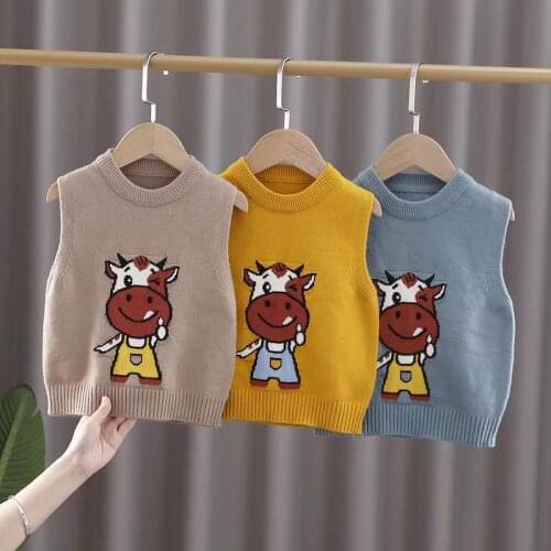 1-5 Kids Boys and Girls Vest Sweater Cute Sweater Child Sweater Christmas Sweater Sweaters For Teens Autumn Knitted Pullover
