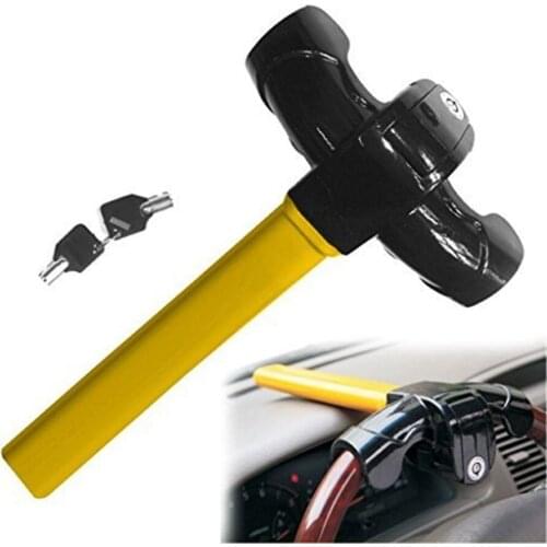 Universal Anti Theft Diameter 3.5cm (1.4in) Steering Wheel Lock Device Heavy Duty T Style Car Steel Security Device Parking Lock
