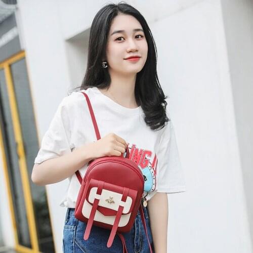 Double Shoulder Bag Female 2019 Backpack Summer Autumn Korean Covered Strap Shoulder Bag