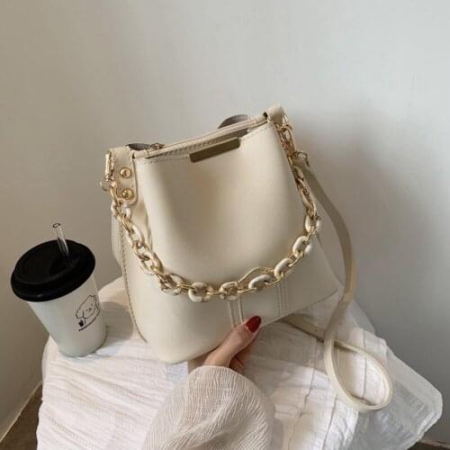 Female Leather Women Bag Fashion Womens Shoulder Handbags Solid Color Bucket Large Capacity Tote Casual Female Crossbody Bags