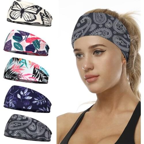 1PC Leopard Pattern Yoga Anti-Slip Elastic Hair Bands Stretchable Sweat Absorbing Turban Headband Sports Gym Fitness Hairband