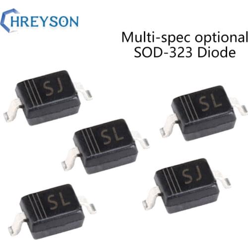 100Pcs SMD Schottky Barrier Diode B5819WS SL BAV21WS T3 B5817WS SJ BAS316 BA592 BAT54H BC847AW 20V 30V 40V Electronic SOD-323