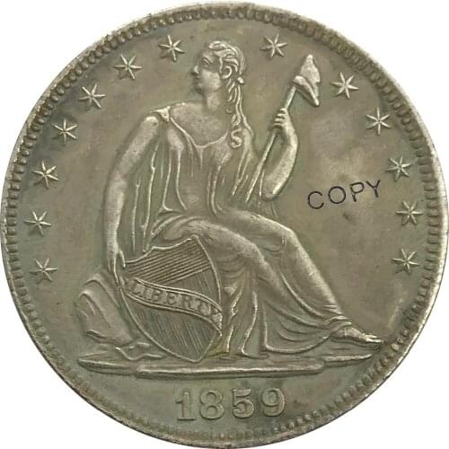 1859 United States Half Dollar Cupronickel Plated Silver Collectibles Copy Coin