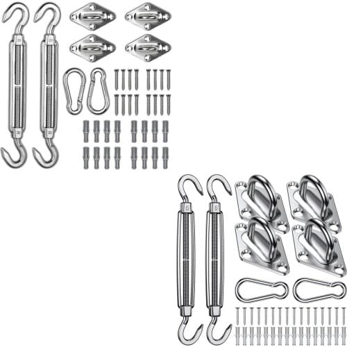 40X Stainless Steel Sun Shade Sail Hardware Kit Accessories Attachment Heavy Duty Anti-Rust Garden Lawn Outdoor