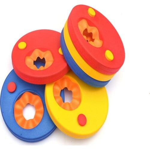 6pcs Children EVA Foam Swimming Discs Cuffs Arm Rings Adjustable Removable Floating Arm Bands for Kids Swim Training Aids