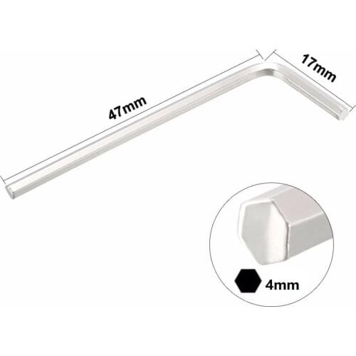 8pcs 4mm Inner Hexagonal Spanner L-Shape M5 Hex Key Wrench Flat End Machine Repair Tools 47x17mm