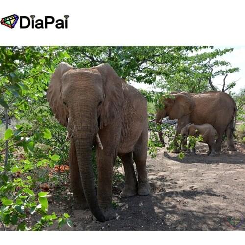 DIAPAI 5D DIY Diamond Painting 100% Full Square/Round Drill "Animal elephant" Diamond Embroidery Cross Stitch 3D Decor A22877