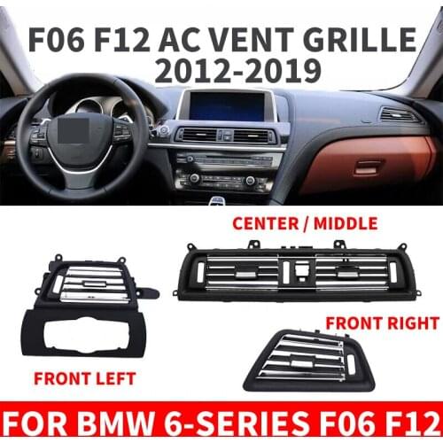 Car Front Row Left Right Console Center AC Air Conditioner Vent Grille Outlet Panel Chrome Plate For BMW 6-series F06 F12 630