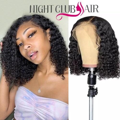 Brazilian Hair 13x4 Lace Front Bob Wig Curly Human Hair Short Bob Frontal Wigs Deep Curly Human Hair Wigs For Black Women