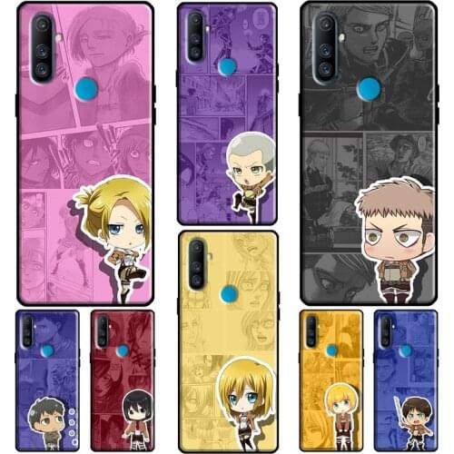 Cute Attack On Titan Chibi For OPPO Realme C3 C11 C15 C21 GT Q3 8 7 6 Pro Case For OnePlus 9 8 Pro Nord 7T 8T Cover