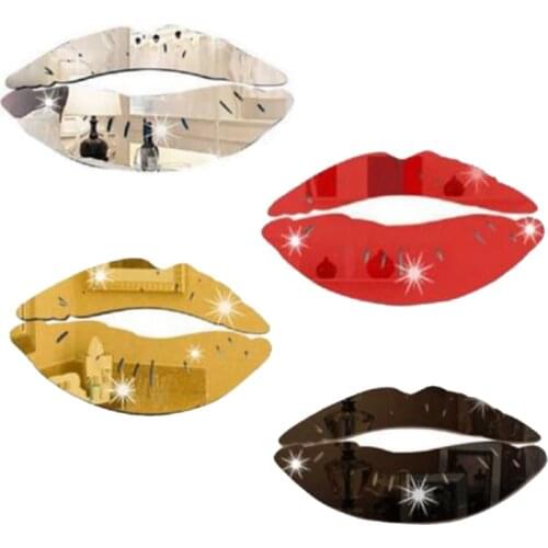 Home Decor 3D DIY Modern Kiss Lip Mirror Wall Sticker Acrylic Art Mural Decal Home Room Decor