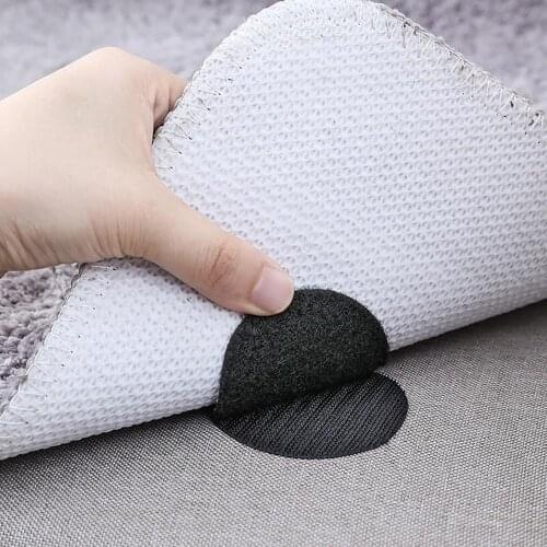 5PCS Double-sided Fixed Magic Sticky Round Self Adhesive Hook Loop Pads Non-slip Holder For Sofa Bed Sheet Carpet Tablecloth