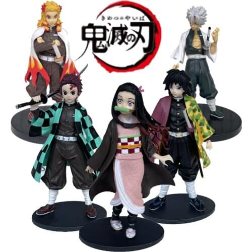 2021 Anime Demon Slayer Kamado Tanjirou Nezuko Action Figure Model Toys Zenitsu Figurine Inosuke Kimetsu No Yaiba Figura