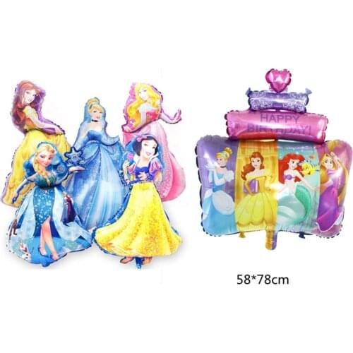 Elsa Anna Princess Snow White Cinderella Balloons Birthday Party decorations Kids Toys Wedding party supplies Helium Balloons