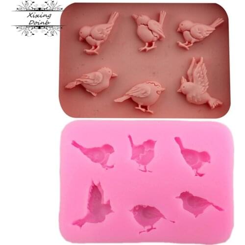 DIY bird different shape silica gel mold candy soft candy mold cake decoration tool resin clay Chocolate Mold
