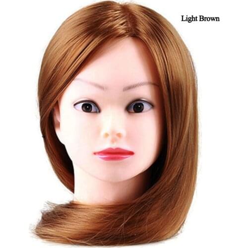 Mannequin Head Hair Styling Training Head Manikin Cosmetology Doll Head Straight Synthetic Fiber Hairdressing Training Mode