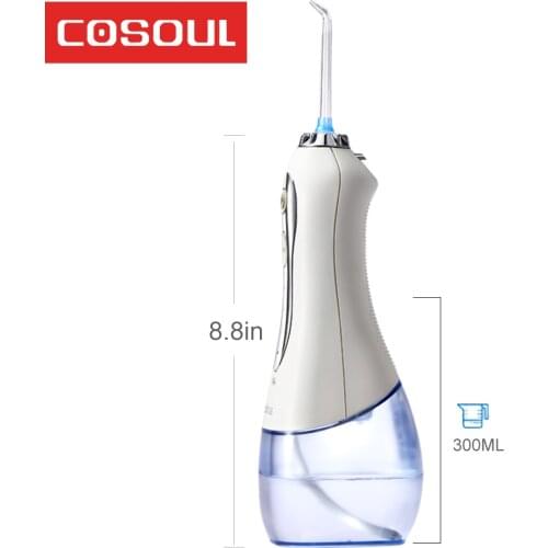 COSOUL Oral Irrigator 300ML Dental Water Flosser Big Capacity Cordless Portable teeth cleaner Professional water jet Home Use